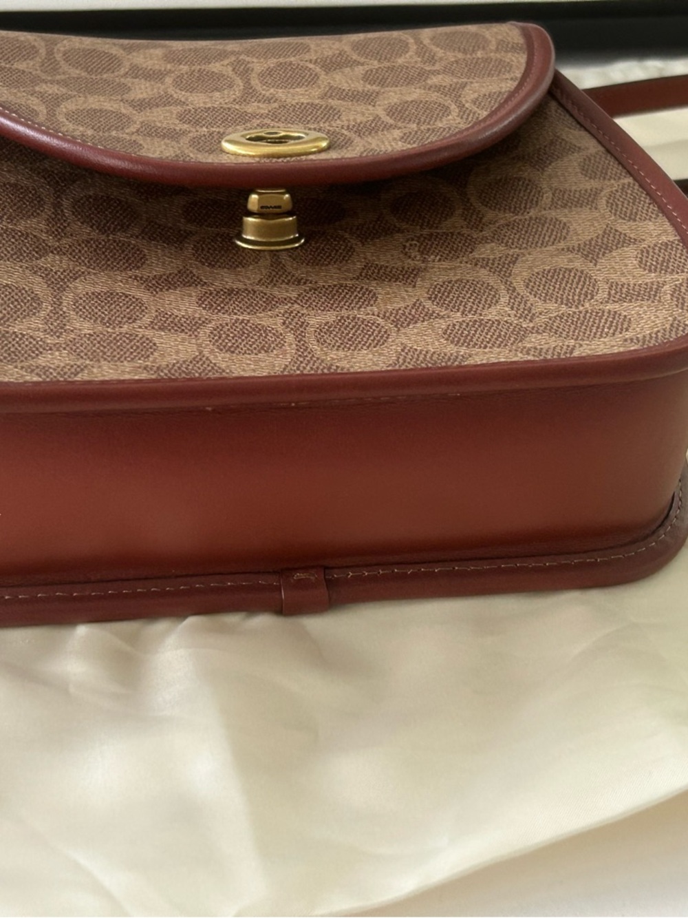 Vintage Coach Willow Court Bag Turnlock Flap bag Signature crossbody - Picture 11 of 13